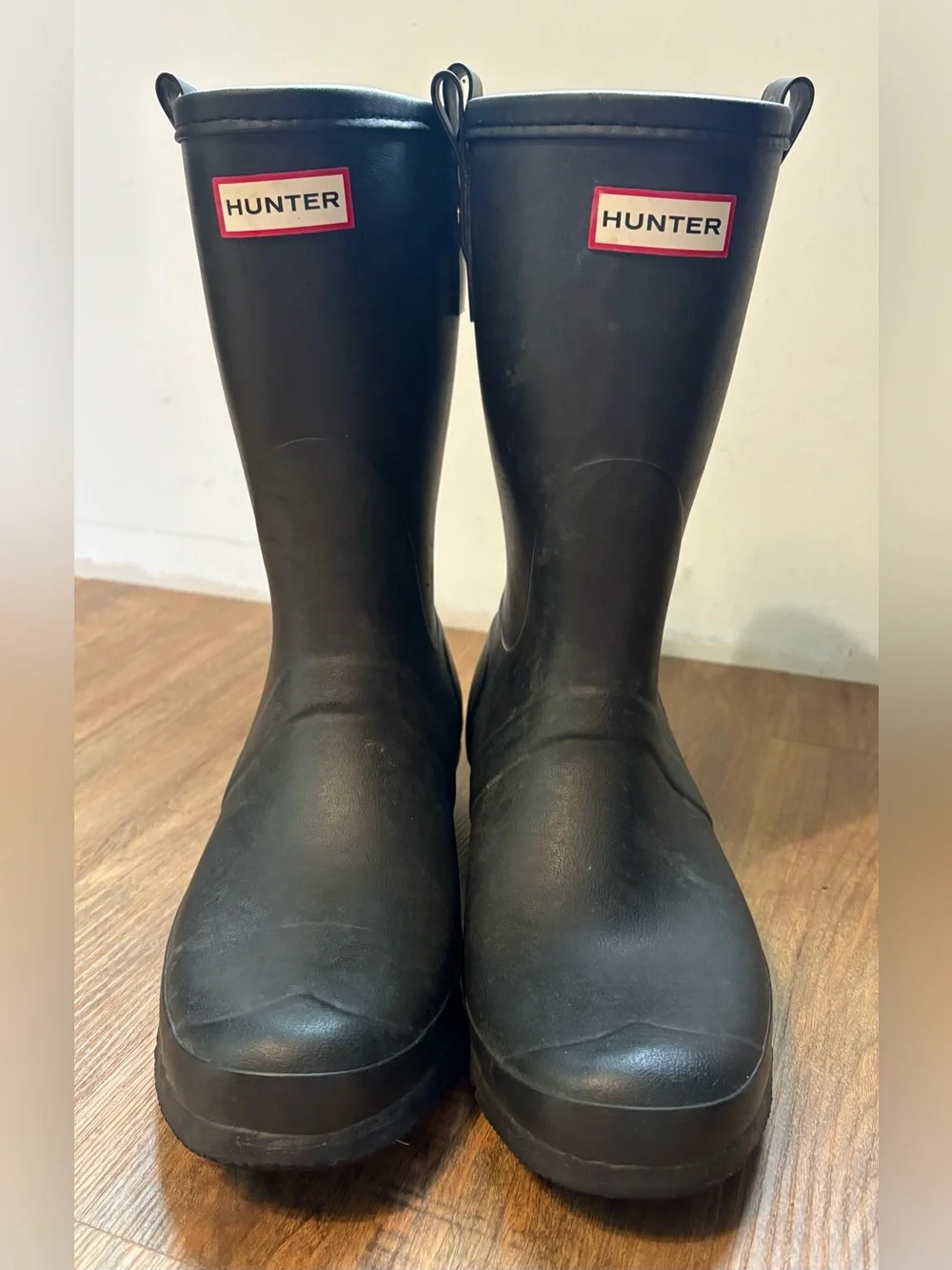 BLACK MENS WOMENS HUNTER SHORT RUBBER RAIN BOOTS